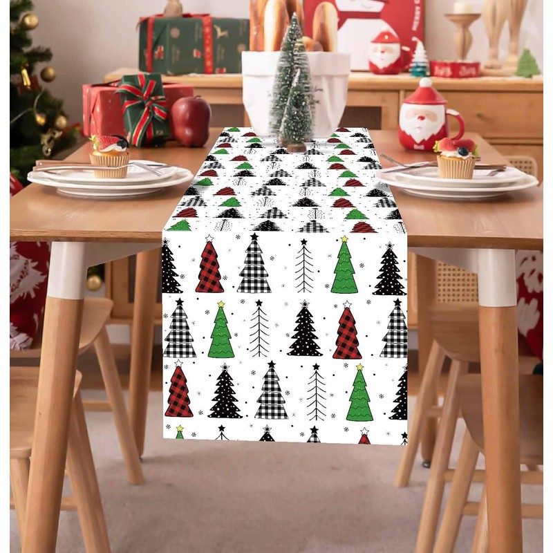 MUNILAIL 6 PCS Christmas Table Runner Plastic 14 x 108