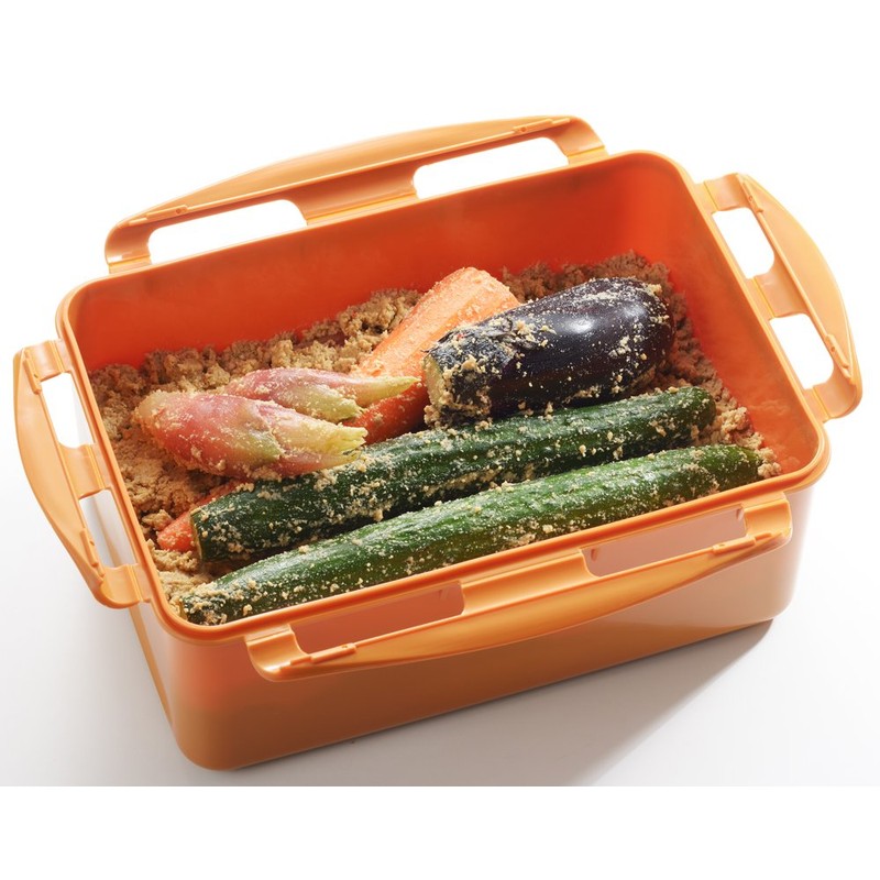 Yoshikawa SJ1910 Fermentation Shokudo Pickle Pot, Orange, 9.2 fl oz