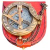 NAZPFN Brass Sundial Compass with Leather Case - Nautical Marine