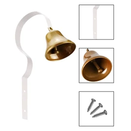 GoldTiger Dog Doorbell,Fixed Metal Dog Doorbell,Dog Bell for Door Potty Training,Bell for Dogs to Ring to go Outside,Manual Assemble Wall Mounted Dog Door Bell (White)