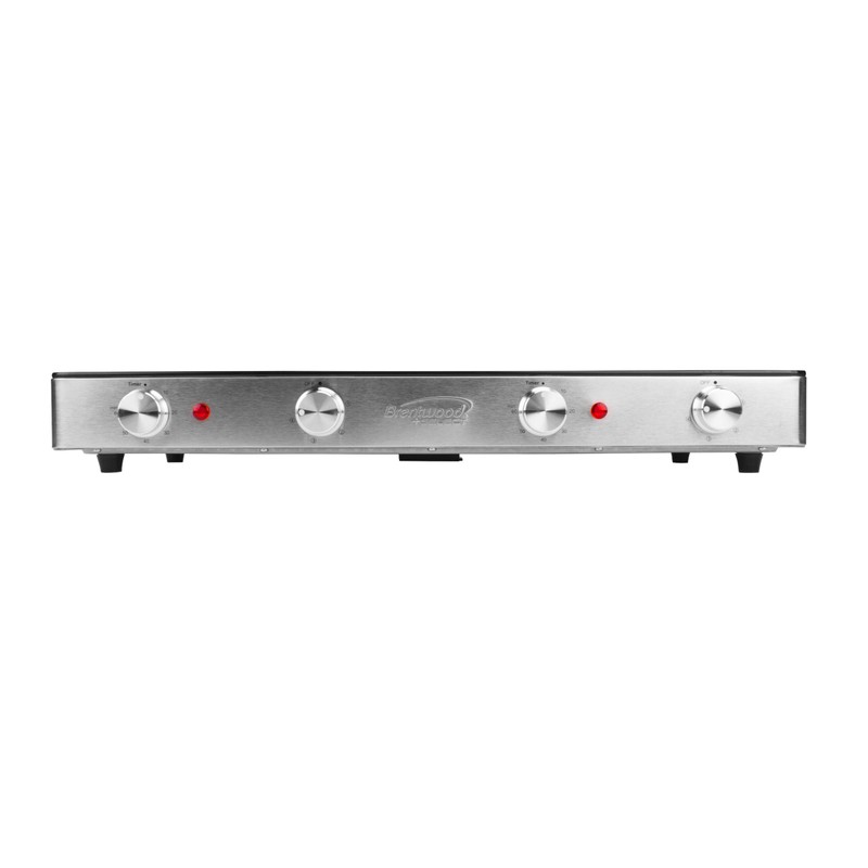Brentwood Select TS-382 Double Infrared Electric Countertop Burner,1800-Watt, with Timer,Stainless