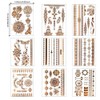 9 Pieces Gold Flash Tattoos Adults, Metallic Festival Accessories, Festival