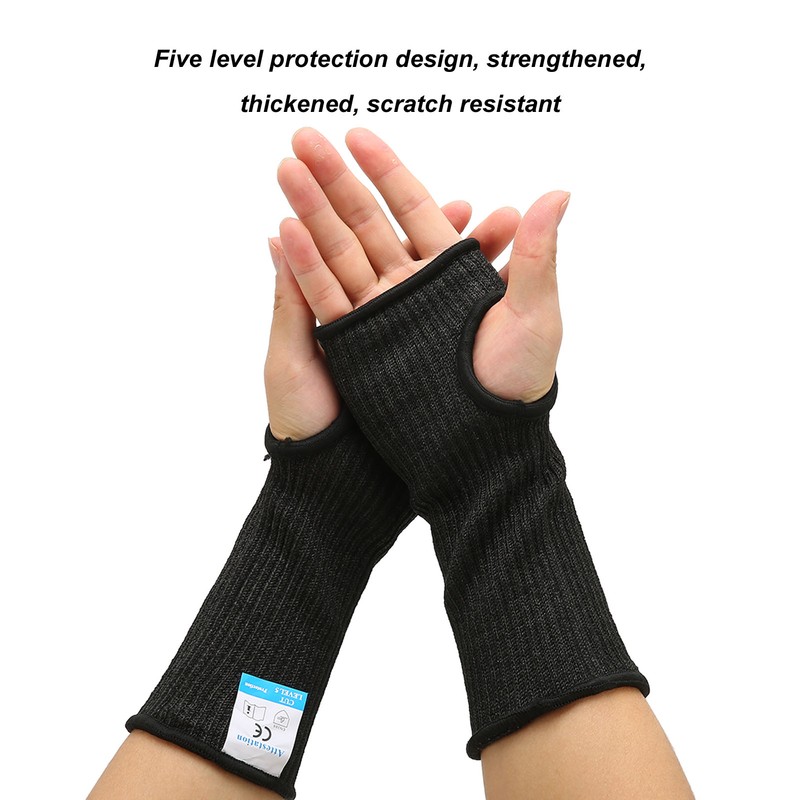 4Pcs Cut Resistant Sleeves Level 5 Protection Thumb Slot Design