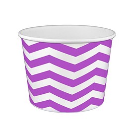 16 oz Yogurt Paper Cups- 1000 Count (Chevron-Purple)