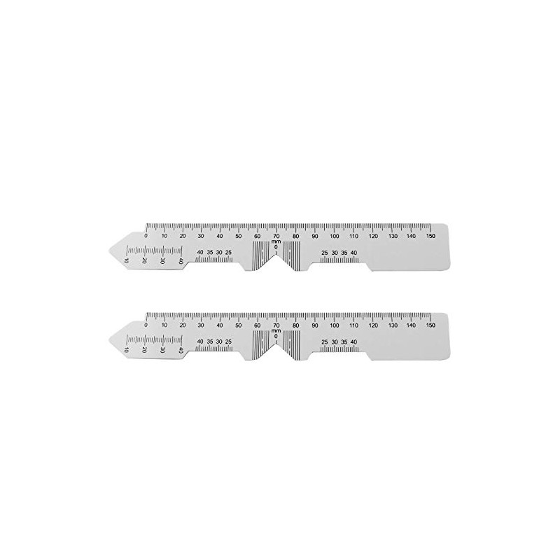 JCBIZ 2pcs Glasses Pupil Distance Ruler 150mm Eye Ophthalmic Tool