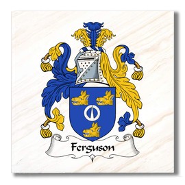 Carpe Diem Designs Ferguson Family Crest/Coat of Arms Ceramic Tile for Coaster, Hot Plate, Trivet or Decorative Accent