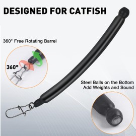 6Pcs Dragging Weights for Catfishing Trolling Drifting Dragging Sinkers Drag Weights Catfishing No Snag Sinkers for Bottom Bouncing Catfish Sinker Weight（Black 29CM