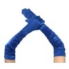 Aniler Guantes largos de satén fruncidos para mujer, longitud del