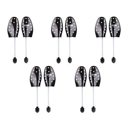 5 Pairs Set - Plastic Shoe Tree - Spiral Spring - Shape: Men's Comfort - Made in Germany - z2482, black