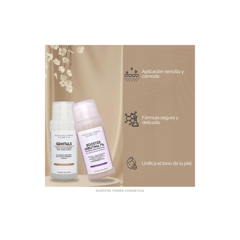 Nuestra Tierra Cosmética Kit Despigmentante para Zonas Íntimas, Crema Genitals