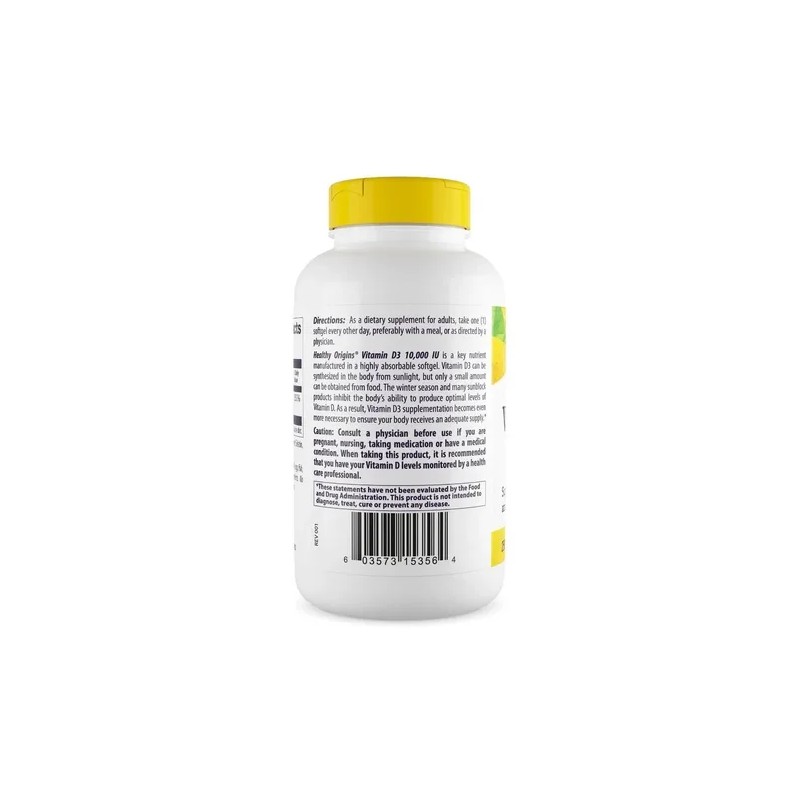 Vitaminas Healthy Origins Cápsulas Blandas Vitamina D3 10000 IU 360