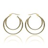 Hoops & Loops Yellow Gold Flash Sterling Silver Double Circle