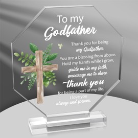 Yopyame Acrylic Gift for Godfather - Godfather Gifts from Godchild for Men Thank You for Being My Godfathers Acrylic Plaque Office Table Decor Birthday Christmas Keepsake Paperweight for Godfathers