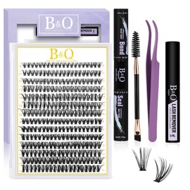 DIY Lash Extension Kit B&Q 280 PCS Individual Eyelash Extension Kit 0.07D 9-16MIX 30D 40D Cluster Lashes Kit Lash Glue Remover for Eyelash Extensions (Kit-30D40D-0.07-D,9-16MIX)