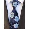 Elfeves Men's Navy Blue Silk Ties Banquet Cool Beautiful Neckties