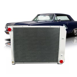 Tepilauda Full Aluminum Radiator compatible with 1968-1987 Chevy Camaro Chevelle El Camino Monte Carlo 3 Row Core Radiators