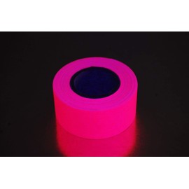 1 Inch x 6 Yards UV Blacklight Reactive Fluorescen​t Gaffer Tape (Pink)