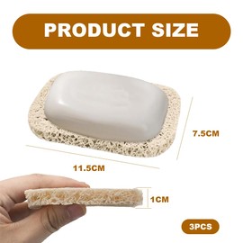 COYUN Pack of 3 Soap Holder Soap Dispenser Soap Dish Reusable Non-Slip Efficient Soap Holder for Shower Bathroom Kitchen Worktop (Beige)