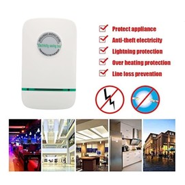 Home Power Saving, 90-240V Household Energy Saving ABS Housing Smart Surge Protection Green Indicator Light 4 Pcs for Shop Office (US Plug)