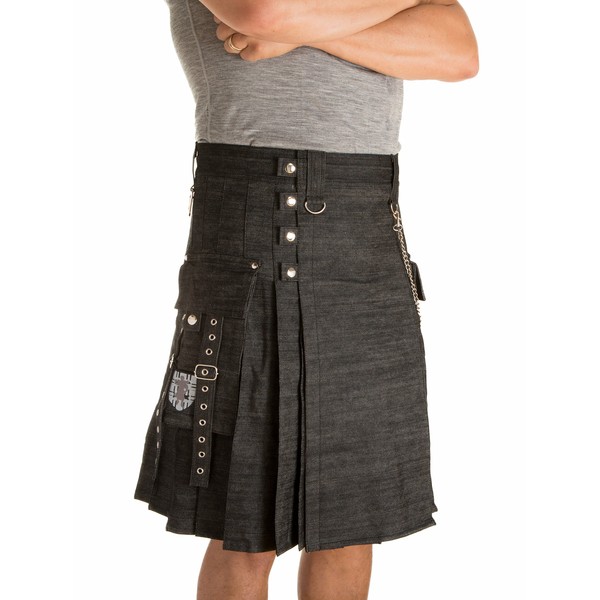 Damn Near Kilt 'Em Men's Smithy Utility Kilt Medium-Large Carbide