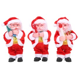 7inch Electric Santa Claus Christmas Ornaments Home Decoration Party Holiday Gift3pcs / set