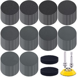 SIQUK Pack of 200 Sanding Discs Velcro 50 mm Wet Dry Sandpaper Sanding Pads Grit 180-5000 Sanding Sheets Sandpaper Round for Car Polishing Wood Metal
