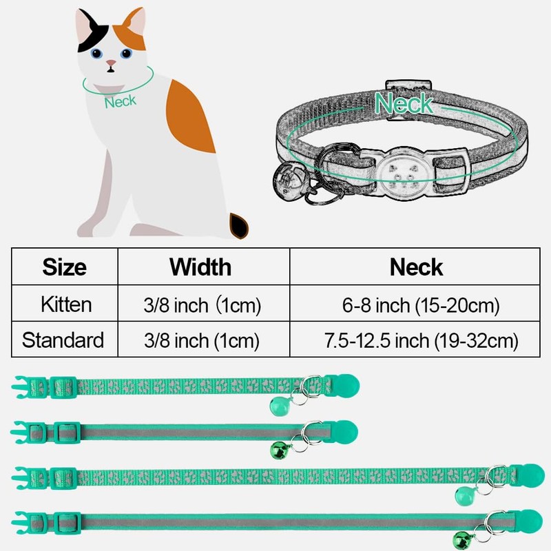 Taglory Kitten Collar Breakaway with Bell, 2 Pack Girl Boy
