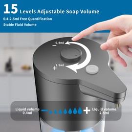 Automatic Soap Dispenser Touchless,Simple Physical Adjustment Hand Soap Dispenser,Low Battery Consumption Dish Soap Dispenser Kitchen Bathroom,Hands Free Auto Soap Dispenser