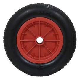 14" Red PU Puncture Proof Wheelbarrow Wheel Tyre Solid Lightweight Foam 3.50-8