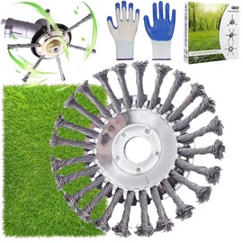 gitende Universal Steel Wire Grass Trimmer Head, 2025 Upgraded String Trimmer Replacement Head, 6 Inch Universal Steel Trimmer Head Blade & Adapter, Unbreakable Steel Wire Grass Trimmer Head (C*1)