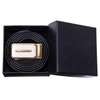 Barry.Wang White and Gold Belt for Men,Formal Dress Ratchet Leather