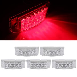 LBRST 5x 6 Rectangle Truck Trailer Red Led Side Marker Lights and Turn Signal Lights 20 Diodes w/Reflectors Front Side Clearance lights for Semi Truck Trailer Camper RV Golf Cart