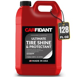Carfidant Ultimate Tire Shine Gallon - Black Satin Shine - New Look Tire Dressing and Rubber Protectant - Long-Lasting with Non-Grease and No Sling - 128 fl. oz.