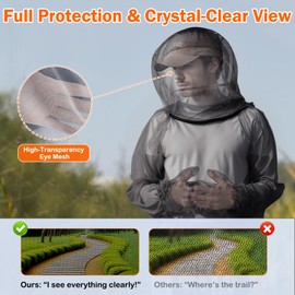 RoamRider Mosquito Suit - Full Body Bug Jacket Set with Zipper Hood, Pants, Gloves & Socks - Outdoor Bug Protection for Gardening, Farming, Fishing, Hiking, Camping (XXL)