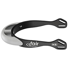 Sprenger fairRider Spurs Made of Black Aluminium, Lightweight and Anodised with Curved Plastic Neck in Silver, Thick and Rounded Plastic Neck