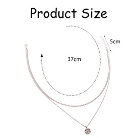 lafomukea Diamond Necklace Layered Silver Necklace Crystal Pendant Necklaces Dainty Necklaces Jewelry for Women and Girls