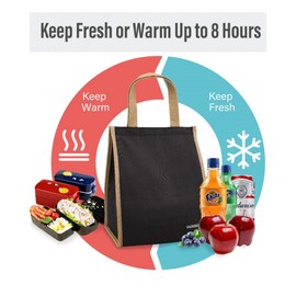 Lunch Bag for Women Men | Insulated Lunch Tote with Interior Pockets | Large Lunch Box Container | Portable Water-Resistant Cooler Bag Thermal Bag for Work, Party, Picnic or Grocery