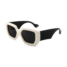 FEISEDY Oversized Square Sunglasses for Women Men Thick Frame Shades B4074