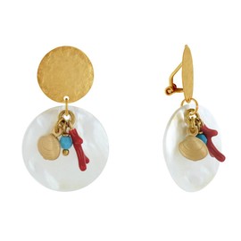 LES POULETTES BIJOUX - Goldener Messing Clip Ohrringe Ozean