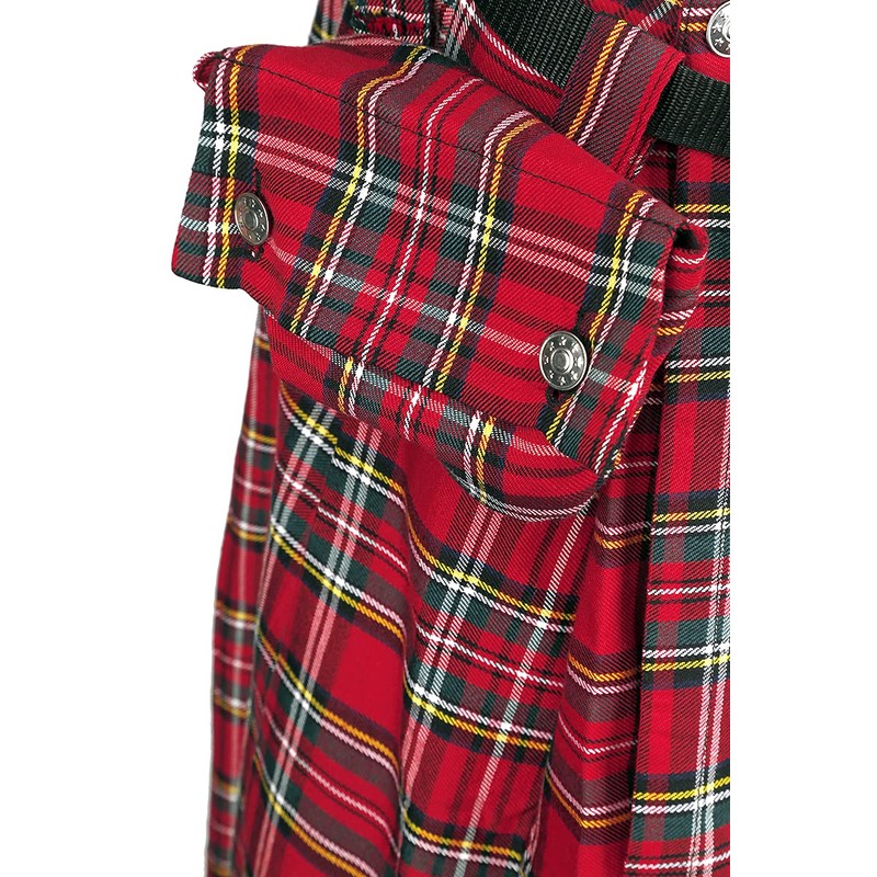 Banned Alternative Fear is Over Kilt Men's Mid-Length Skirt, Red,