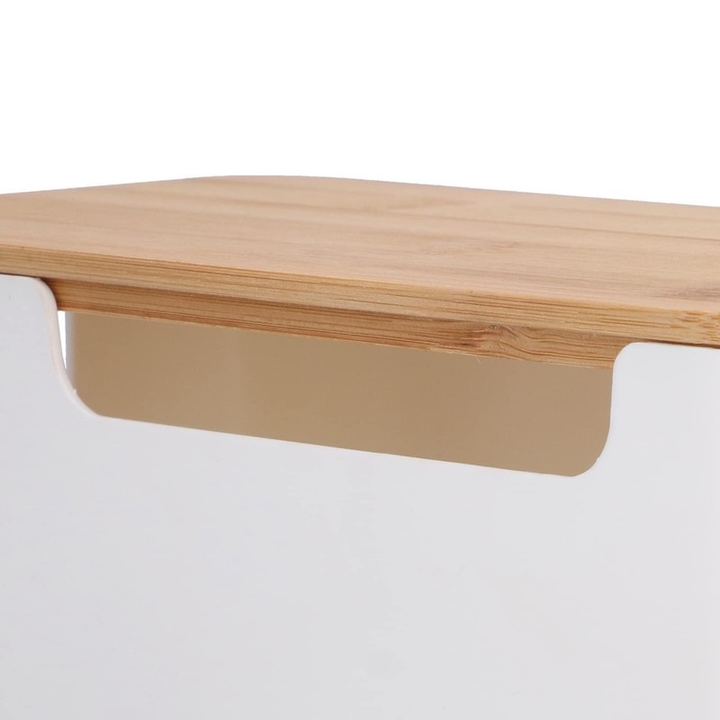 Small Cable Management Box with Wooden Lid TV Wires Routers