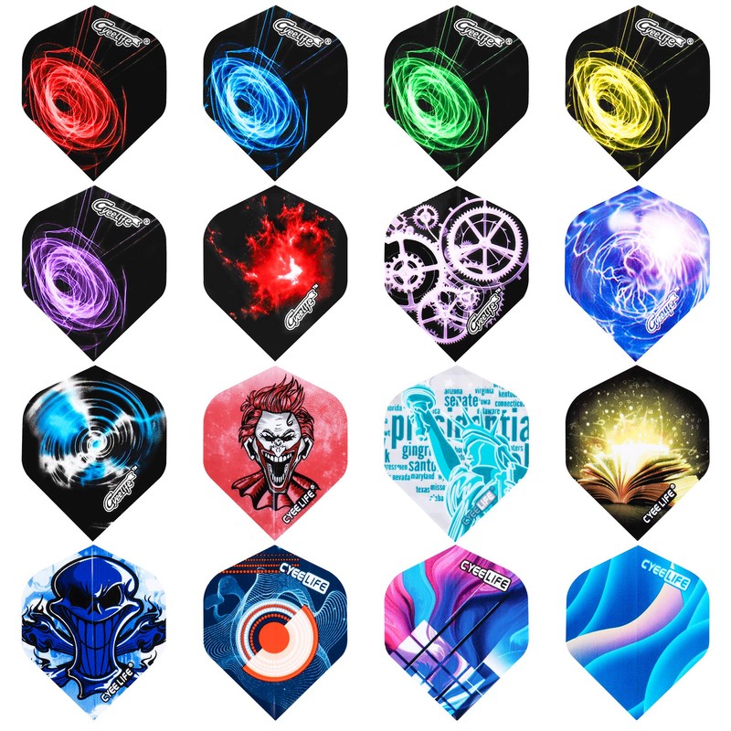 CyeeLife-Dart Flights 48pcs-Standard 16 Designs Accessories kit Wings
