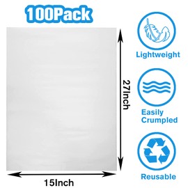 Saraytism Packing Paper for Moving, Newsprint Packing Paper Sheets for Shipping Transportation,Wrapping, Fill the Moving Boxes and Protect Fragile Items (100 Sheets, 27x15)
