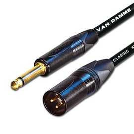 Van Damme & Neutrik 1/4-Inch Mono Jack To Male XLR Guitar To Balanced Input Cable, Black, 1 m