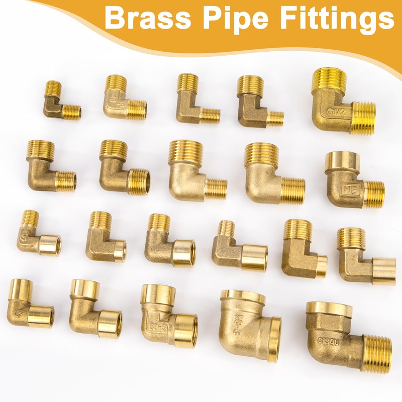 Brass 90 Degree Angle Connector, Pack of 2 1/2 Inch