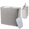150L Laundry Hamper with Lid,Large Portable 2 Dividers Dirty Clothes