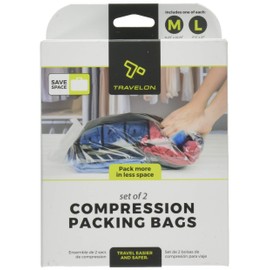 Travelon - Juego de 2 bolsas de compresión, Transparente, 1 Medium/1Large