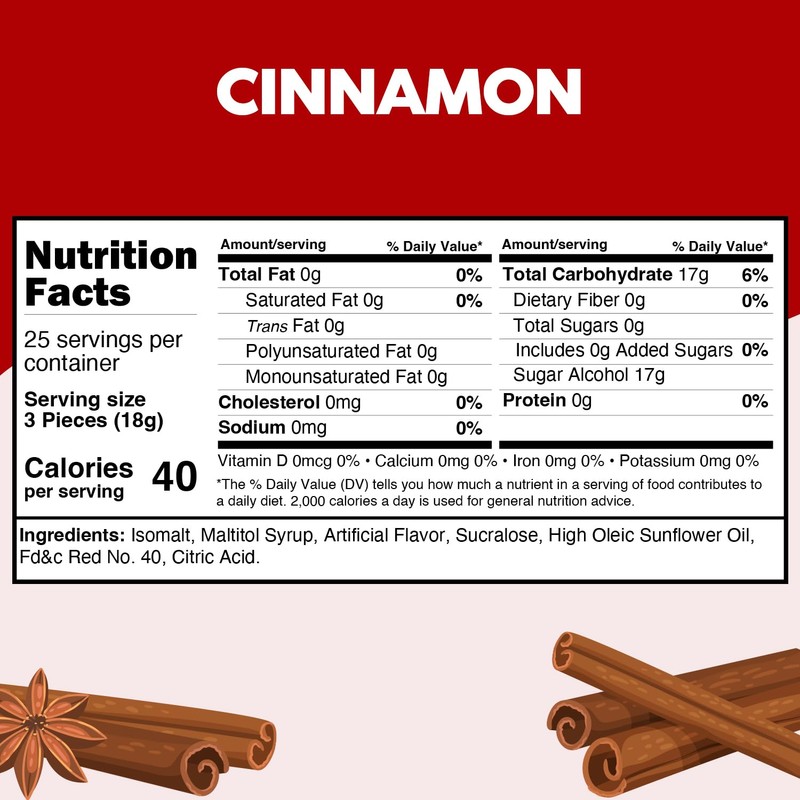 Sugar Free Hot Cinnamon Hard Candy Discs 1 Pound Christmas