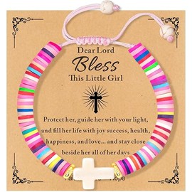 Stocking Stuffers for Kids, Teen Girls, Women Cute Cross Bracelet for Girls Christian Christmas Gifts for Women, Teenage Girls Gift Ideas Toddler Jewelry Trendy Stuff Religious WWJD Bracelets