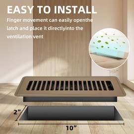 Floor Register 2x10, 6 Pack Floor Vent Covers for Home Floor Heavy Duty Steel Walkable Floor Vents Air Vent Covers for Sidewall and Floor
